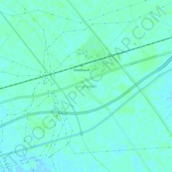 Singhawaliの地形図、標高、地勢