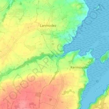 Pommelinの地形図、標高、地勢