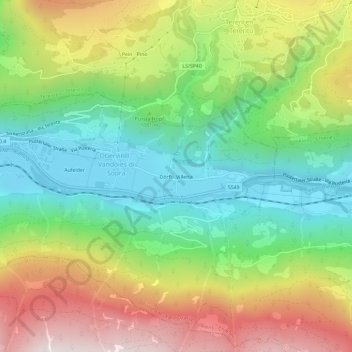 Dörflの地形図、標高、地勢