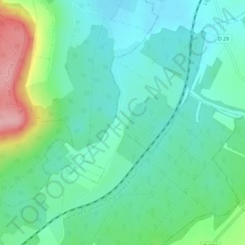 Entre les Boisの地形図、標高、地勢