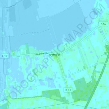 Wymeerの地形図、標高、地勢