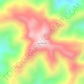 Bulu Watureoの地形図、標高、地勢