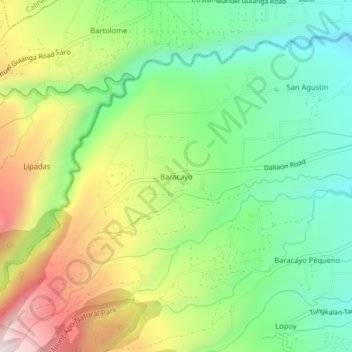 Baracayoの地形図、標高、地勢