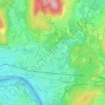 Onedaの地形図、標高、地勢