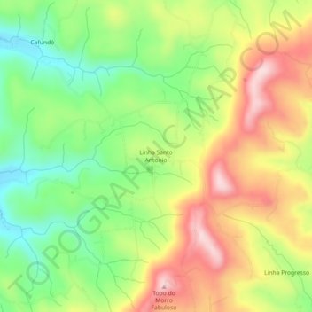 Linha Santo Antonioの地形図、標高、地勢