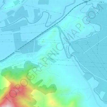 Mereguebの地形図、標高、地勢