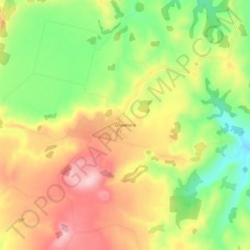 Onewheroの地形図、標高、地勢