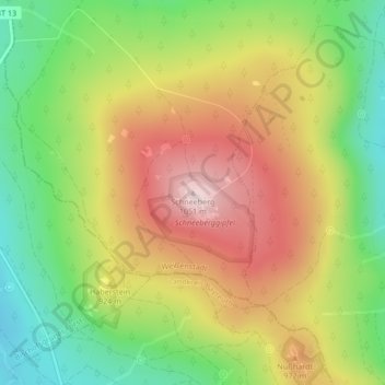 Schneebergの地形図、標高、地勢