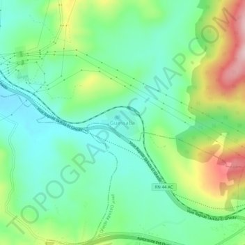 Guessabaの地形図、標高、地勢
