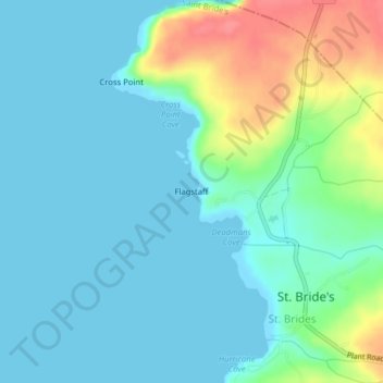 Flagstaffの地形図、標高、地勢