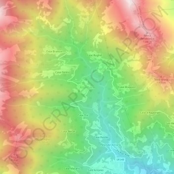 Ritornatoの地形図、標高、地勢