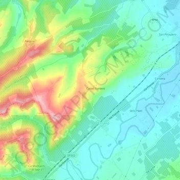 Castel Ranieroの地形図、標高、地勢