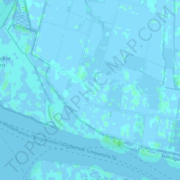 Oudendijkの地形図、標高、地勢