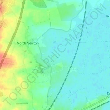 Northmoor Cornerの地形図、標高、地勢