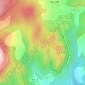Cuerda de la Meleraの地形図、標高、地勢