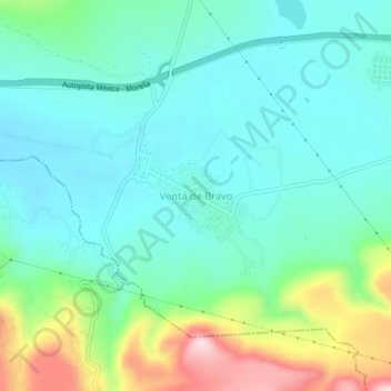 Venta de Bravoの地形図、標高、地勢
