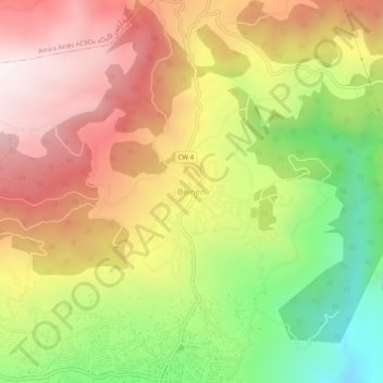 Beinenの地形図、標高、地勢