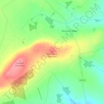 Plumstone Mountainの地形図、標高、地勢