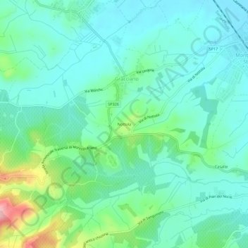 Nottolaの地形図、標高、地勢