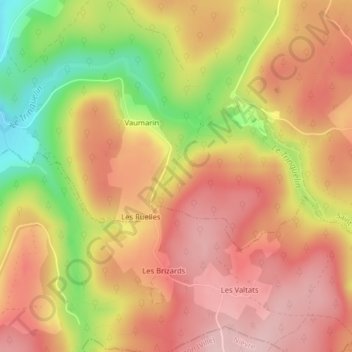 L Hâte Vitauxの地形図、標高、地勢