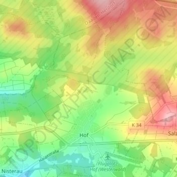 Höhの地形図、標高、地勢