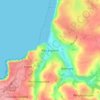 Perranporthの地形図、標高、地勢