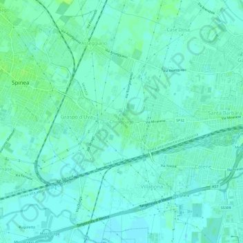 Chirignagoの地形図、標高、地勢