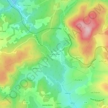 Charlette Basseの地形図、標高、地勢