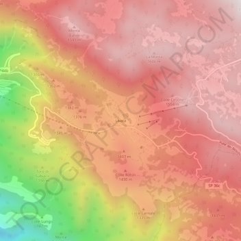 Livataの地形図、標高、地勢