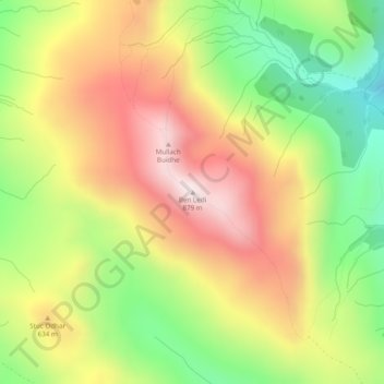 Stirlingの地形図、標高、地勢