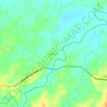 Burgosの地形図、標高、地勢