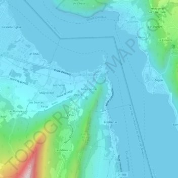 Mont Gerbetの地形図、標高、地勢