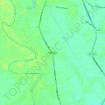 Kim Bàiの地形図、標高、地勢