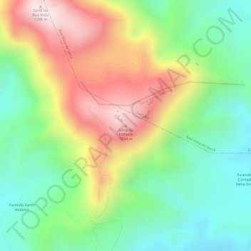 Serra do Elefanteの地形図、標高、地勢