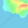 喜屋武岬の地形図、標高、地勢