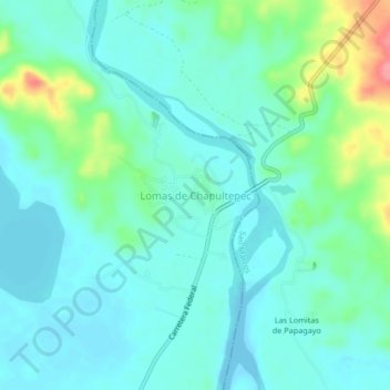 Lomas de Chapultepecの地形図、標高、地勢