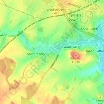 Little Annの地形図、標高、地勢