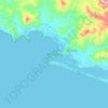Manzanilloの地形図、標高、地勢