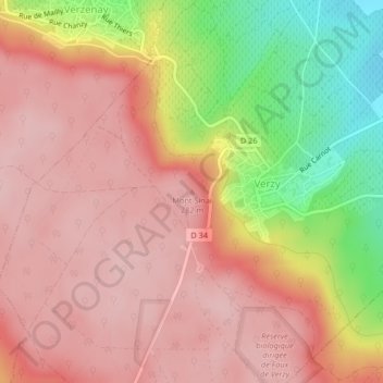Mont Sinaïの地形図、標高、地勢