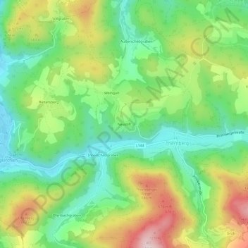 Neustiftの地形図、標高、地勢