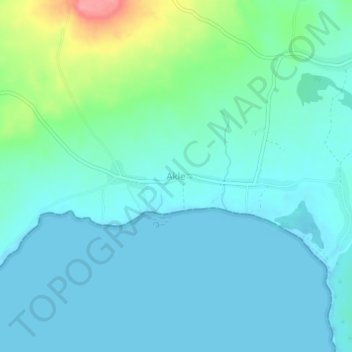 Akleの地形図、標高、地勢
