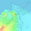 Barranquillaの地形図、標高、地勢