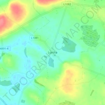Lorrhaの地形図、標高、地勢