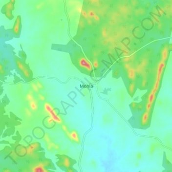 Mohlaの地形図、標高、地勢