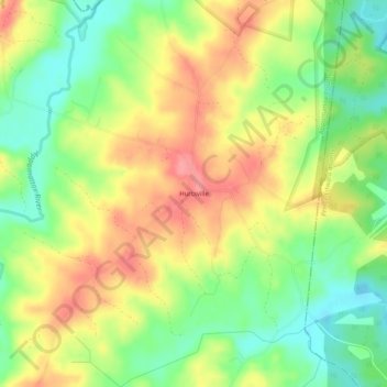 Hurtsvilleの地形図、標高、地勢
