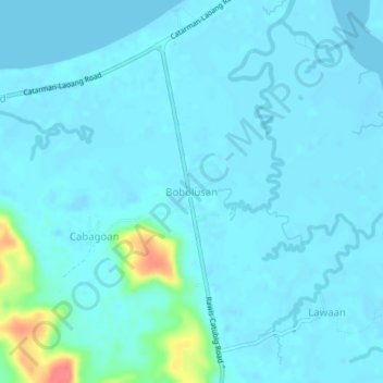 Bobolusanの地形図、標高、地勢