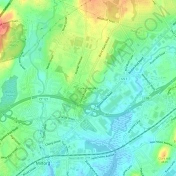 Forest Heightsの地形図、標高、地勢