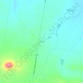 Ascotの地形図、標高、地勢