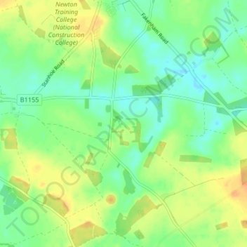 Bagthorpeの地形図、標高、地勢
