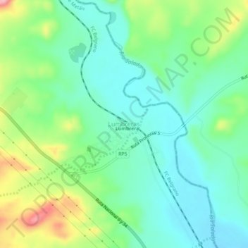 Lumbrerasの地形図、標高、地勢
